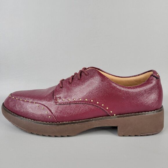 Fitflop Womens Keely Microstud Brogue Oxford Shoes Lace Up Y27-744 Red Size 7.5 - Picture 1 of 12
